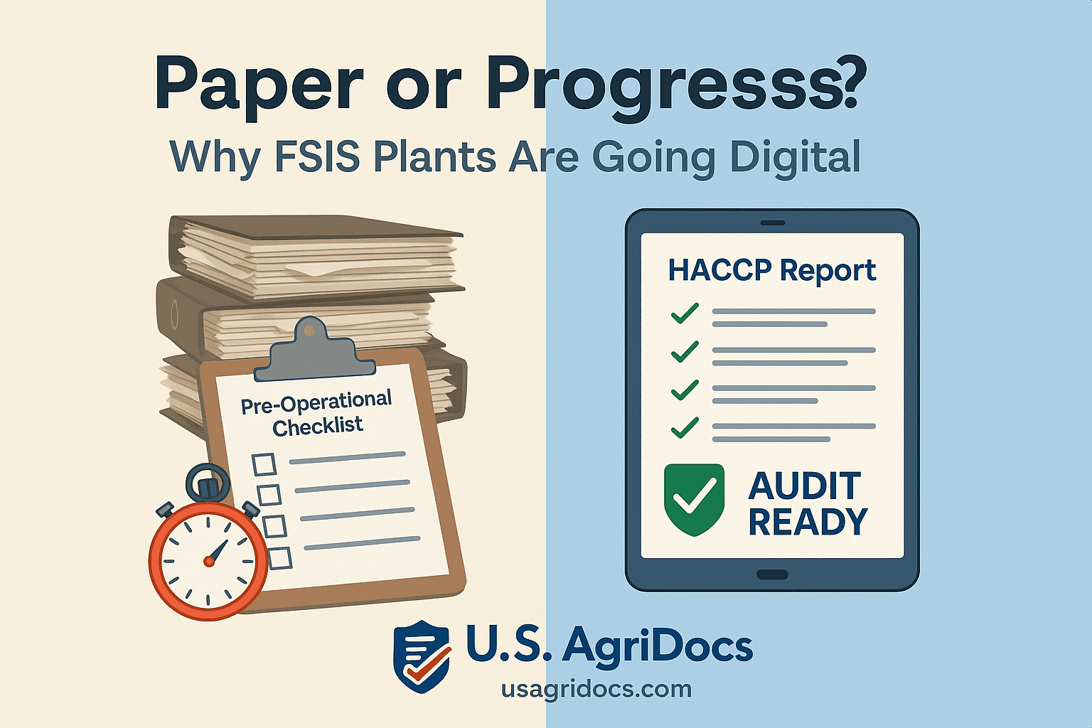 Paper or Progress? Why FSIS Plants Are Going Digital - comparison of paper-based vs digital recordkeeping